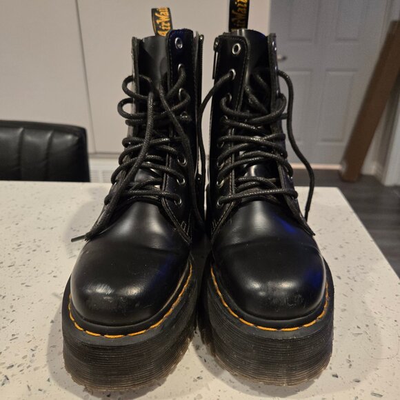 Jadon Boot Smooth Leather Platforms BLACK SIZE 7 WOMENS - Picture 5 of 14